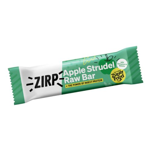 ZIRP Protein Bar Apple Strudel 40g - Insektenprotein-Roh-Fruchtriegel - 20 Prozent Proteinanteil - Laktosefrei - Kein Zusatz von Zucker - ohne Getreide
