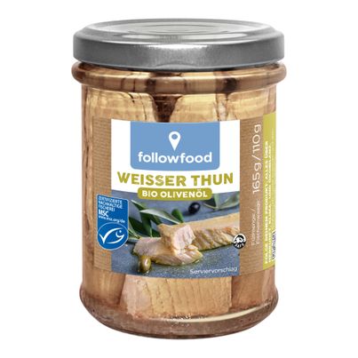 Bio Weißer Thun in Bio-Olivenöl 165g - 6er Vorteilspack von Followfood