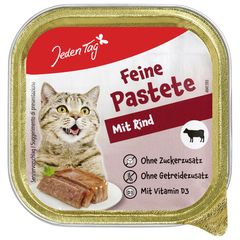 Katze Pastete mit Rind 100g - 16er Vorteilspack von Jeden Tag