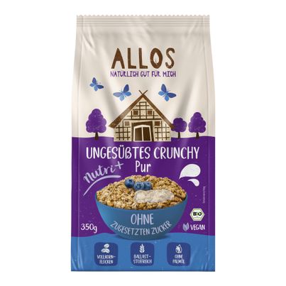 Bio Ungesüßtes Crunchy Pur 350g - 5er Vorteilspack von Allos
