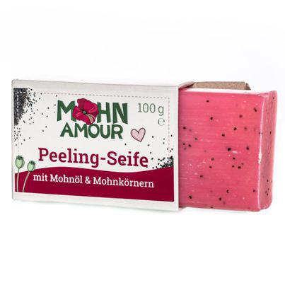 Poppy seed oil peeling soap 100g - Gives the skin a pleasant peeling effect thanks to the poppy seeds - gentle care from Mohn Amour