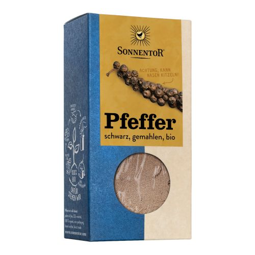 Organic ground black pepper 50g - value pack of 6 from Sonnentor