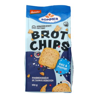 Bio Brot Chips Salz & Pfeffer 100g - 5er Vorteilspack von Sommer
