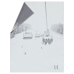 Flanelldecke Skilift 140 x 200 cm - Rohweiß - GRS zertifiziert