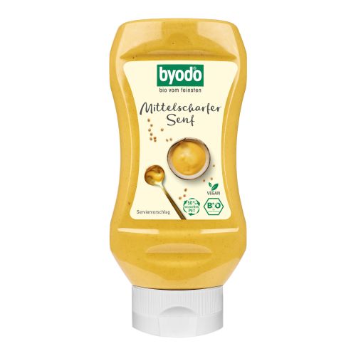 Organic medium hot mustard 300ml - value pack of 6 from Byodo