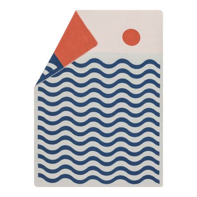Leichte Kuscheldecke Wellen Farbe Marine 140x200cm von David Fussenegger