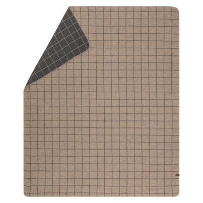 Wool Blanket checkered Color Smoky Grey 160x200cm by David Fussenegger