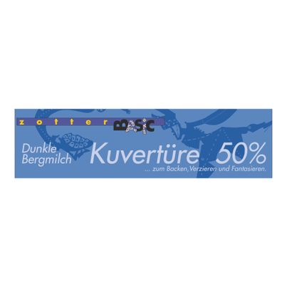 Bio Kuvertüre Basic 50% dunkle Bergmilch 130g - 6er Vorteilspack von Zotter