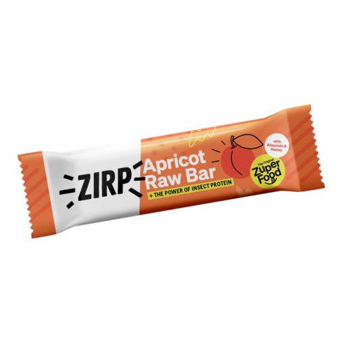 ZIRP Protein Bar Apricot 40g - Insektenprotein-Roh-Fruchtriegel - 22 Prozent Proteinanteil - Laktosefrei - Kein Zusatz von Zucker - ohne Getreide