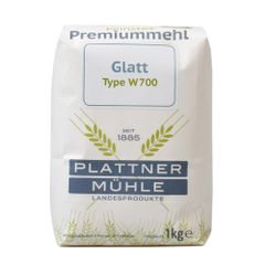 Weizenmehl Type 700 Glatt 1000g - vielseitig einsetzbar - ohne Zusatzstoffe - schonende Vermahlung - wertvolle Inhaltsstoffe von Plattner Mühle