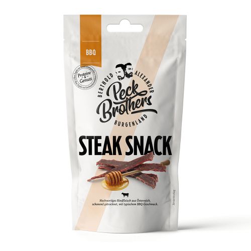 STEAK SNACK BBQ 30g - Proteinreiches Trockenfleisch vom Rind mit Honig - Getrocknetes High Protein Dörrfleisch