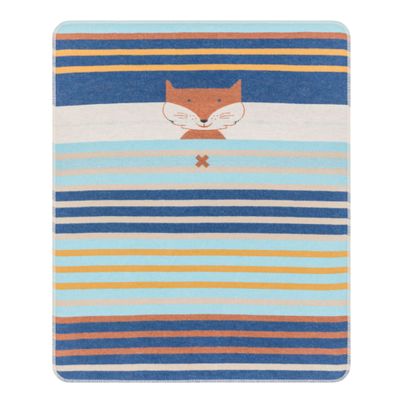 Babydecke Fuchs Multistreifen Farbe Marine 70x90cm von David Fussenegger