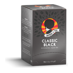 AFRO TEA Classic Black Schwarzer Tee - Premium Schwarztee 15 Stück - 15 handgenähte Teebeutel mit Schwarz Tee von AFRO COFFEE