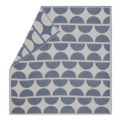 Light Plaid Half Circles Color Marine 160x130cm by David Fussenegger