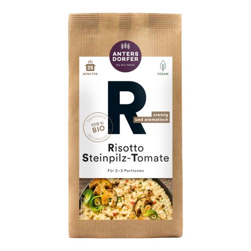 Organic risotto porcini mushroom tomato 150g - value pack of 6 from Antersdorfer Mühle