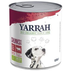 Bio Yarrah Hundefutter Bröckchen Rind in Soße 820g - 6er Vorteilspack - Tierfutter von Yarrah