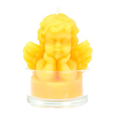 Teelicht Engel - 100 Prozent reines Bienenwachs - Verbreitet einen angenehmen Duft von Fuchssteiner Bio-Imkerei