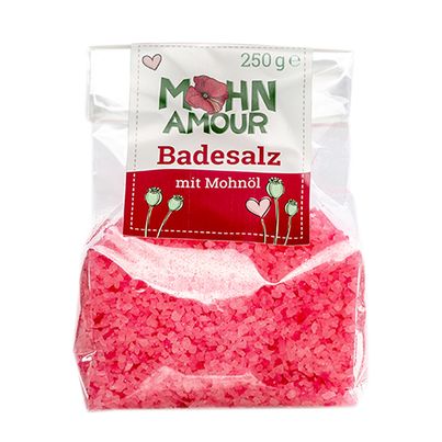 Bath salt with poppy seed oil 250g - Sprinkle into warm bath water - feel good - relax and enjoy from Mohn Amour