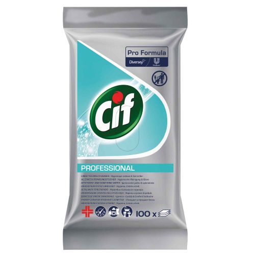 Cif Professional Allzweck-Reinigungstücher 100 Stück - Für die hygienische Oberflächenreinigung Geeignet für alle waschbaren harten Oberflächen von Diversey