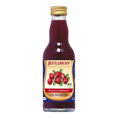 Bio Preiselbeer Direktsaft MW 200ml - 12er Vorteilspack von Beutelsbacher