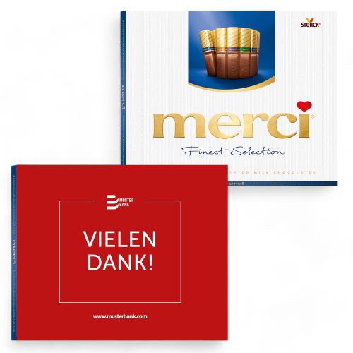 Personalisierte Merci Helle Vielfalt 250g mit Kartonschuber