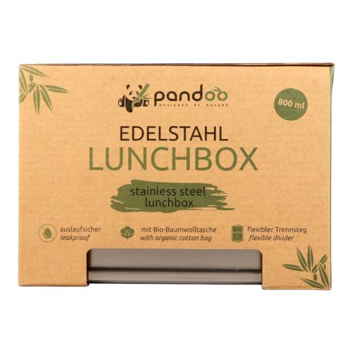 Organic stainless steel lunch box 800ml 1 piece from Pandoo