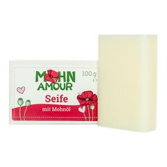 Mohnölseife 100g - Eine schonende und sanfte Reinigung für jeden Hauttyp - Hergestellt aus reinen Pflanzenölen von Mohn Amour