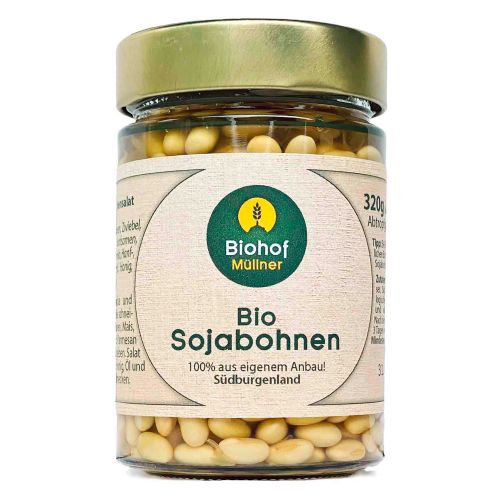 Bio Sojabohnen im Glas 320g - Proteinreich und vielseitig einsetzbar von Biohof Müllner