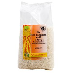 Bio Reis Langkorn weiß 1000g von Nestelberger