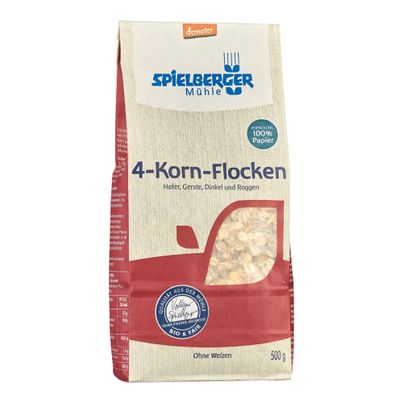 Bio 4-Korn-Flocken 500g - 6er Vorteilspack von Spielberger Mühle
