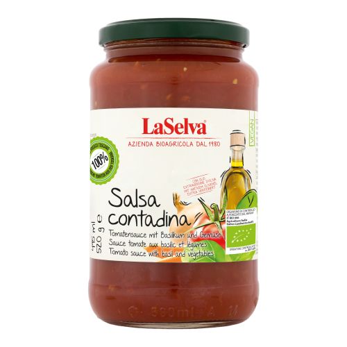 Organic Salsa Contadina 520g - value pack of 6 from La Selva