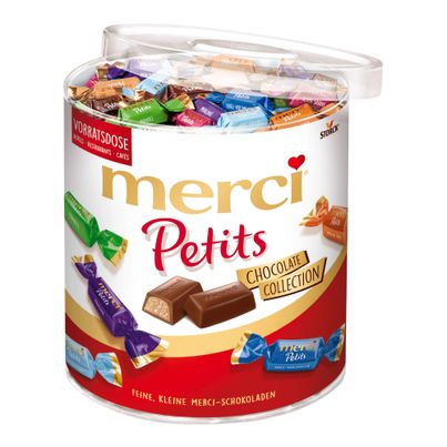 Merci Petits Chocolate Collection 1000g von Storck - Der Merci Schokoladen Klassiker in der Dose