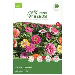 Bio Blumenmischung Zinnien 4.1g Saatgut von Living Seeds
