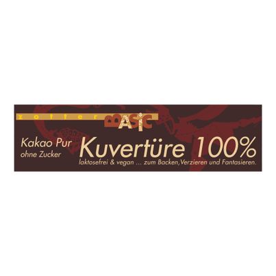 Bio Kuvertüre Basic 100% Kakao pur 120g - 6er Vorteilspack von Zotter