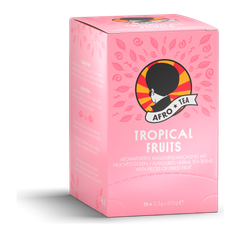 AFRO TEA Tropical Fruits Rooibos Tee - Premium Tee 15 Stück - 15 handgenähte Teebeutel mit Rooibos- & Früchtetee Mischung von AFRO COFFEE
