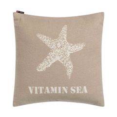 Kissenhülle Seestern Vitamin Sea 50 x 50 cm - Natur - GRS zertifiziert - von David Fussenegger
