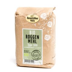 Bio Roggenmehl T960 1000g - sehr gute Verträglichkeit - hoher Mineralstoffgehalt - beste Bio Qualität von Rosenfellner Mühle