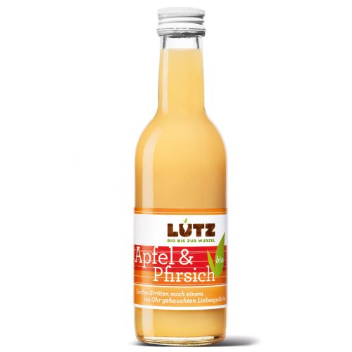 Bio Fruchtsaft Apfel und Pfirsich 250ml - süße Versuchung - fruchtig - ideal für den Sommer von Bio Lutz