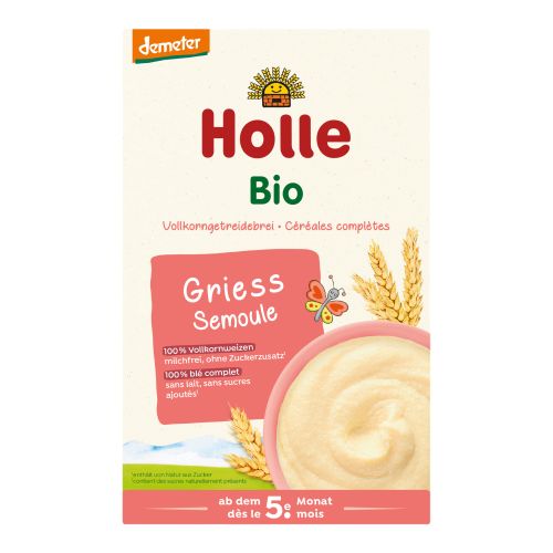 Organic whole grain cereal porridge semolina - from 5 months - 250g - value pack of 6 from Holle