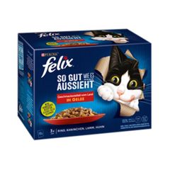 Felix Katzenfutter Multipack Fleisch 12x85g - 6er Vorteilspack