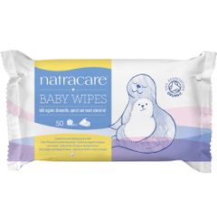 Bio Babyfeuchttücher 50 Stück - Für empfindliche Haut geeignet - Biologisch abbaubar und kompostierbar - Ohne Alkoholzusatz von Natracare