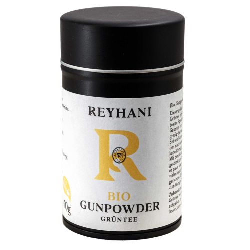 Bio Gunpowder Grüntee 70g - Gunpowder Grüntee enthält viele wertvolle Inhaltsstoffe von Reyhani