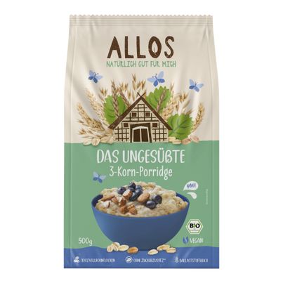 Bio Der Ungesüßte 3-Korn Porridge 500g - 6er Vorteilspack von Allos