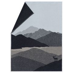 Flanelldecke Hirsch in den Bergen 140 x 200 cm - Anthrazit - GRS zertifiziert
