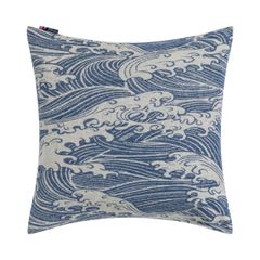 Kissenhülle Leinen Make Waves 50 x 50 cm - Marine - GRS zertifiziert - von David Fussenegger