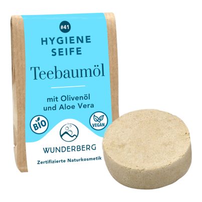 Bio Hygieneseife Teebaumöl 48g von Wunderberg