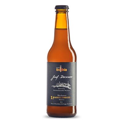 Marillenbier aus Original Wachauer Marillen 330ml - wunderbar als Apéritif geeignet - unfiltriert - leicht trinkbares Bier von Bruckners ErzBräu