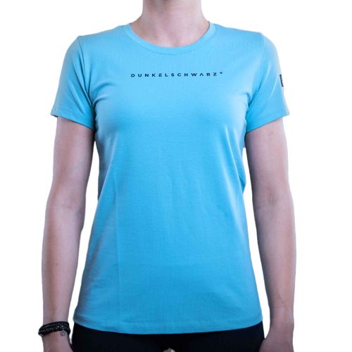 Dunkelschwarz T-Shirt W-1 LOGO aqua