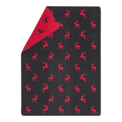 Leichte Kuscheldecke Flanelldecke Hirsche allover Farbe Anthrazit 140x200cm von David Fussenegger