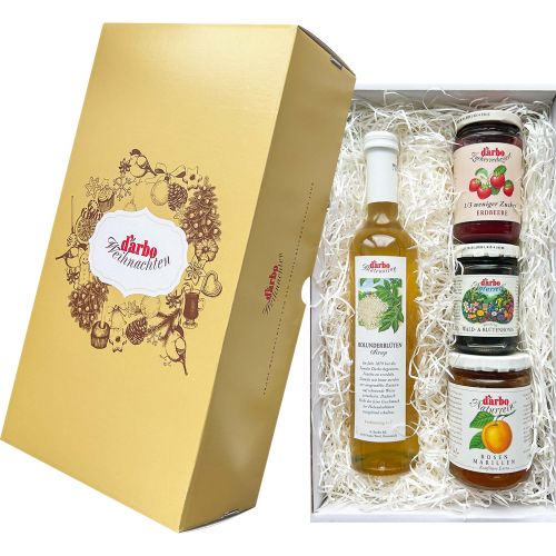 Darbo Christmas gift box small - gift package filled with Darbo syrup, jam and honey